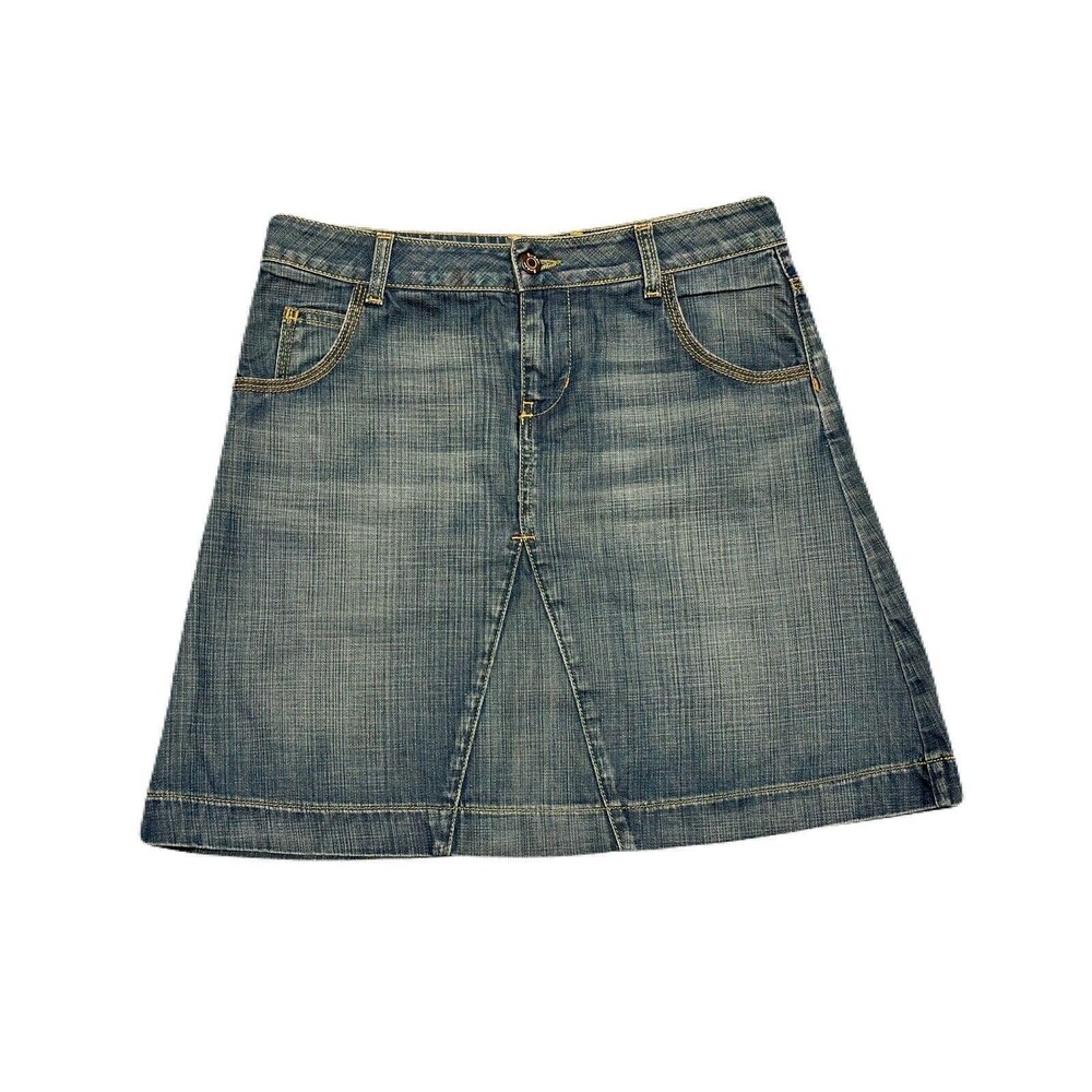 Boden Womens Size 10 Antique Wash A-Line Everyday Denim Mini Skirt EUC 17" long
